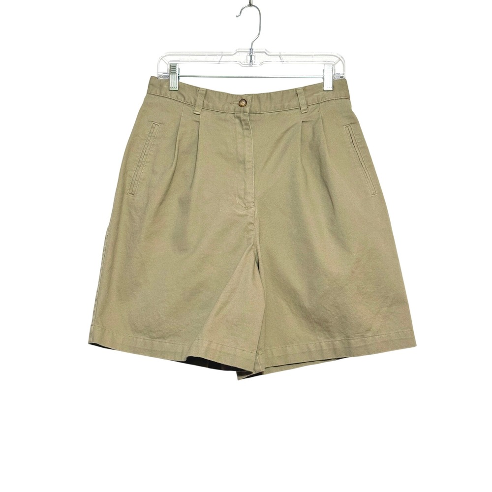 Jones Wear Sport Womens 12 Khaki Pleated‎ Chino Shorts Tan Cotton High Rise